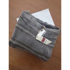 Bke Gimmicks Grommet Sweater‎ Women's Large Ribbed Brown Gray Casual Cozy Nwt